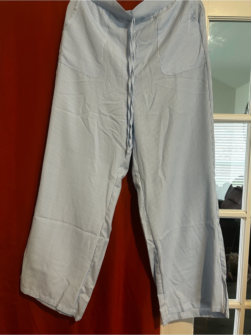 Women’s Light Blue Pinstripe Casual Pants